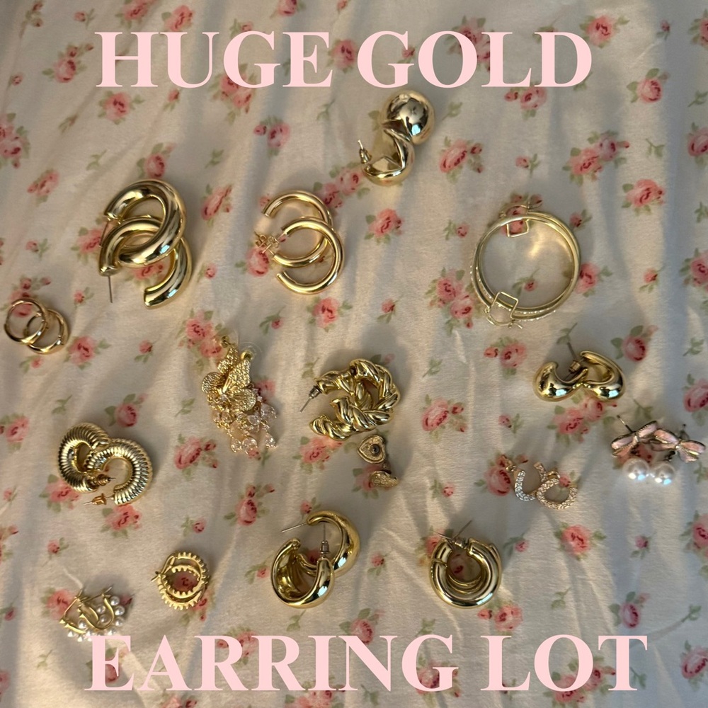 HUGE Gold Earring Lot